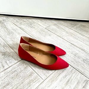 Lucky Brand red suede ballet flats with a pointed toe - Brand new